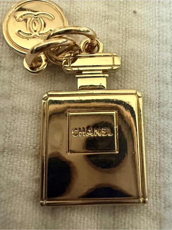 Upcycled Jewelry - Gold Perfume Bottle Pendant Charm
